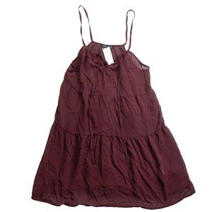 PacSun Womens Fit and Flare Mini Dress Bathing Suit Cover Up Burgundy  Size M
